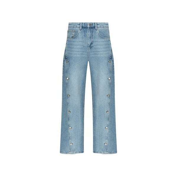 ゲタス レディース ジーンズズボン下 ボトムス X barbie button-detail embroidered jeans Blue