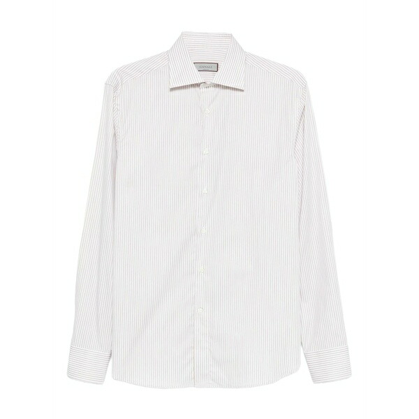カナーリ メンズ ティーシャツ トップス Striped cotton shirt White