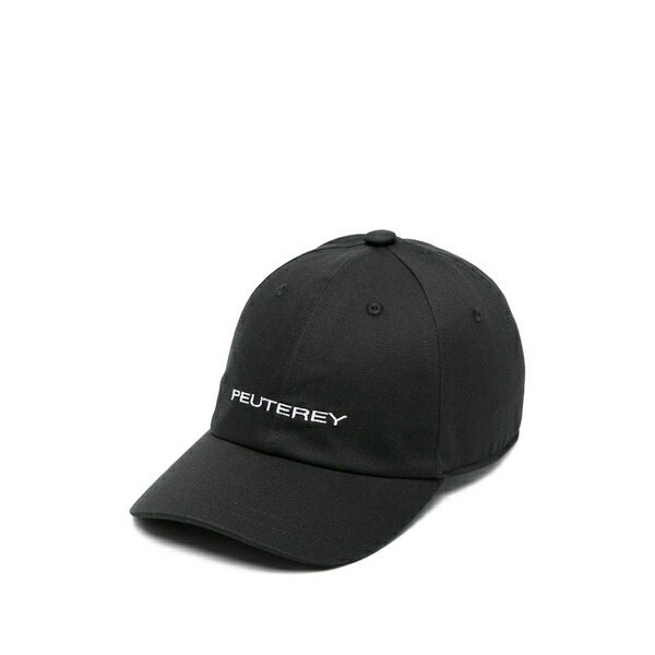 ピューテリー メンズ かぶり笠 添え物 Debby logo-embroidery baseball cap Black
