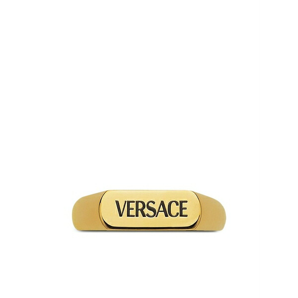 ヴェルサーチ メンズ 輪っか 付属物 Logo-engraved ring Gold