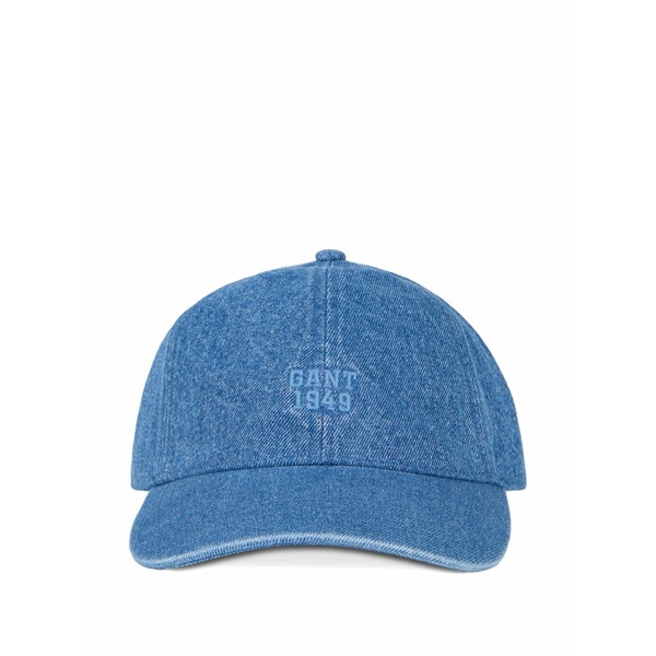 ガント メンズ かぶり笠 佩び物 Logo-embroidered denim cap Blue