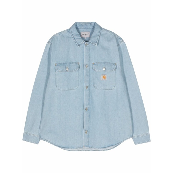 鉄道車両ハート型 メンズ 上衣＆上衣 アウター Harvey shirt jacket Blue