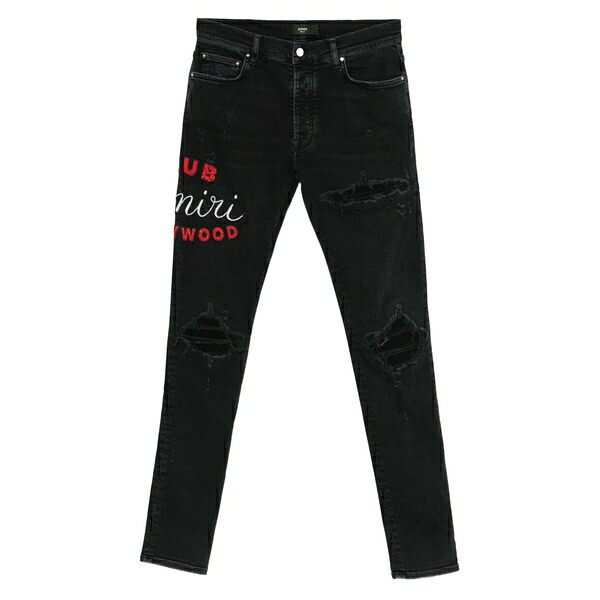 アミリ メンズ ジーンズズボン下 ボトムス Club マクスウェル1 distressed denim jeans Black