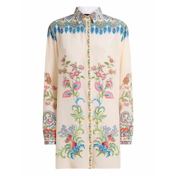 エトロ レディース プルオーバー トップス Floral-print silk shirt Neutrals