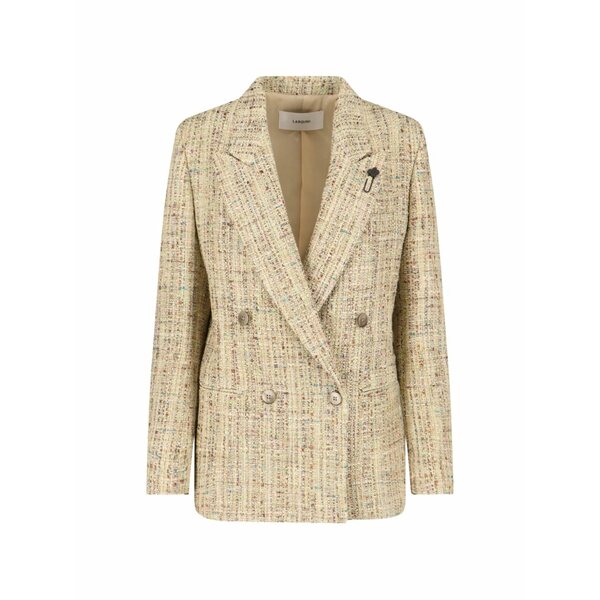 ラルディーニ レディース 上衣＆上衣 アウター Double-breasted textured blazer Neutrals