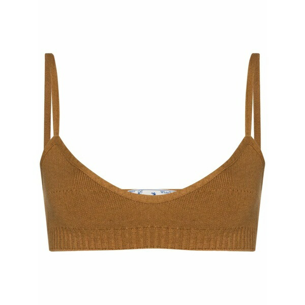 象牙色 レディース 編み物\u0026スウェーター アウター Fine-knit strappy bralette Brown