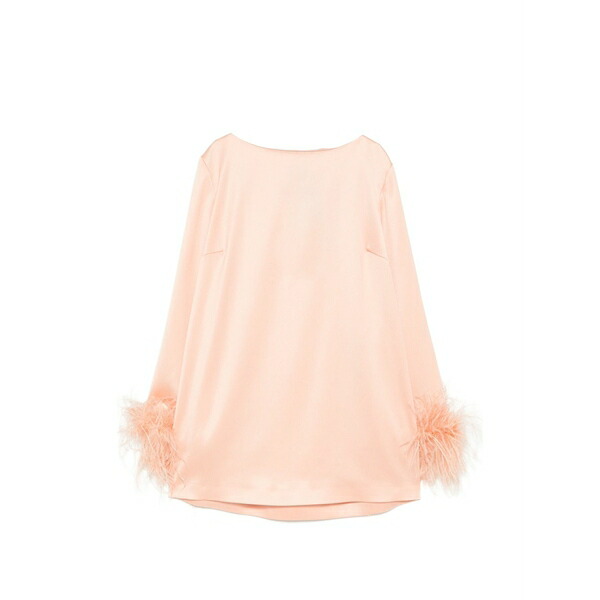 ツイン書き割り レディース プルオーバー トップス Feather-trim top Pink