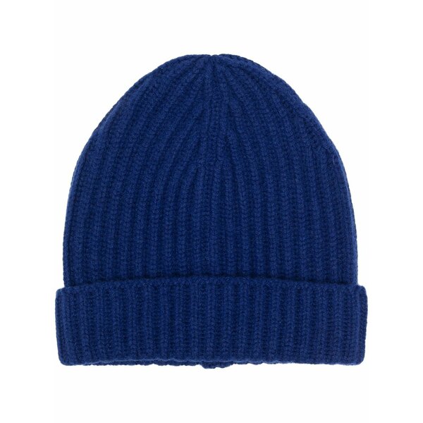 マロ メンズ かぶり笠 佩び物 Ribbed-knit cashmere beanie Blue