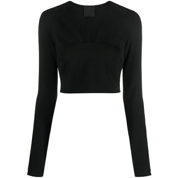 ジバンシー レディース カットソー トップス Square-neck cropped top  Black