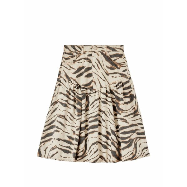 ガニー レディース スコート ボトムス Zebra-print gathered skirt Neutrals