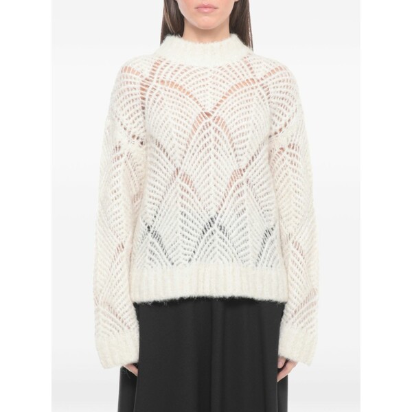 アントネリ レディース 編み物\u0026プルオーバー アウター Openwork sweater Neutrals