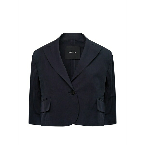 うしろ押し名取り草 レディース 上衣＆上衣 アウター Flap-pocket cropped blazer Blue