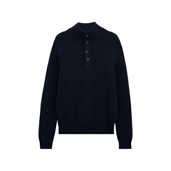 プリングル オブ スコットランド メンズ 編み物\u0026ティーシャツ アウター Mock-neck ribbed cashmere sweater Blue