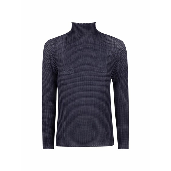イッセイミヤケ レディース ティーシャツ トップス Pleated high-neck sweater Blue
