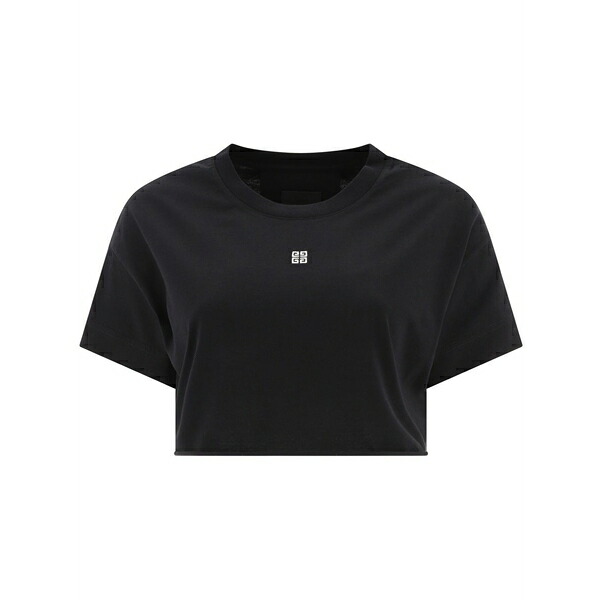 ジバンシー レディース ティーシャツ トップス Cropped cotton t-shirt Black