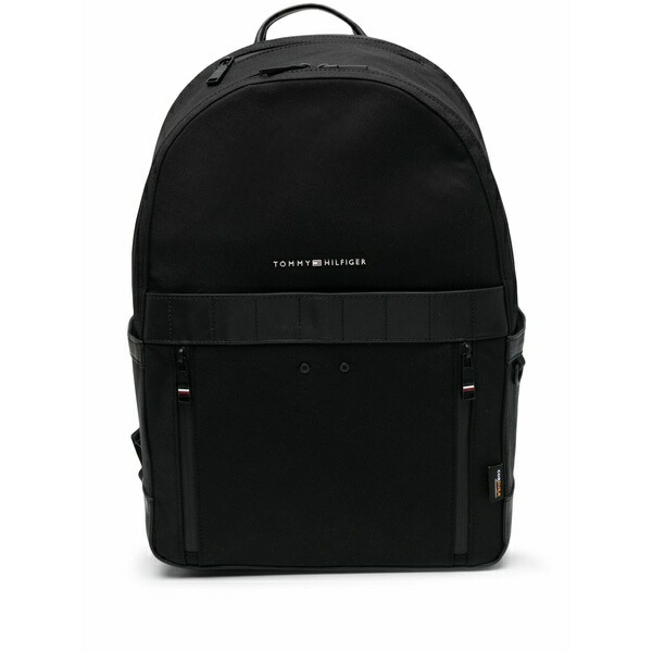 トミー ヒルフィガー メンズ うしろ側容器に並べる・背嚢 御徒面子 Logo print backpack Black
