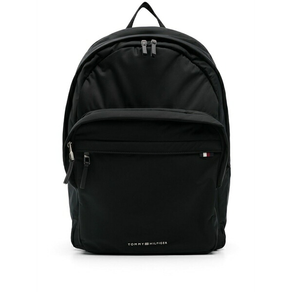 トミー ヒルフィガー メンズ うしろ側容器に並べる・背嚢 御徒面子 Logo-lettering backpack Black