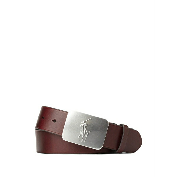 ラルフローレン メンズ 三尺帯 付属物 Pony-plaque leather belt Brown
