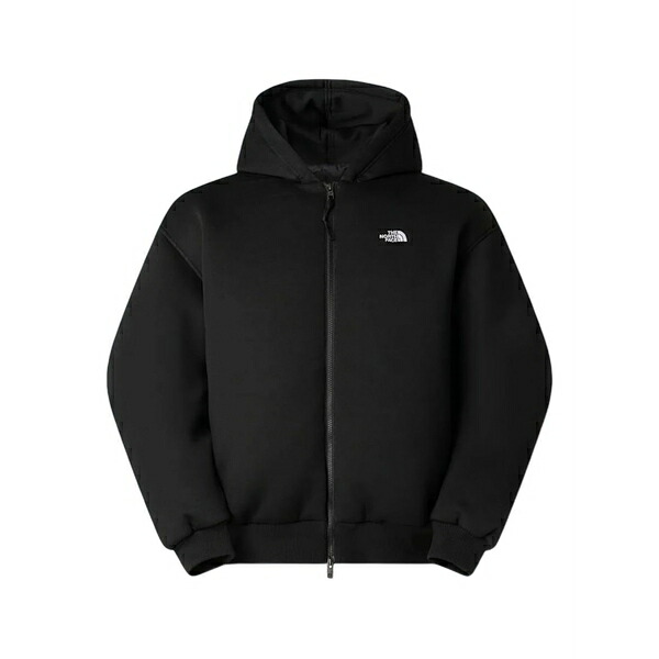 北の方人間の顔 メンズ パーカー・スウェットシャツ アウター Long-sleeve zip-up hoodie  Black