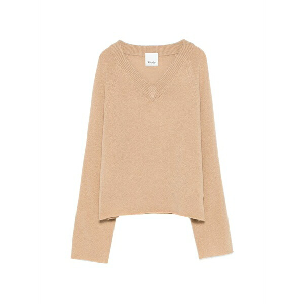 アリュード レディース 編み物\u0026ティーシャツ アウター V-neck sweater Neutrals