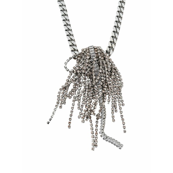 アントンヒュニス メンズ 首飾り・チョー鉄道車両 佩び物 Crystal-fringe curb-chain necklace Silver