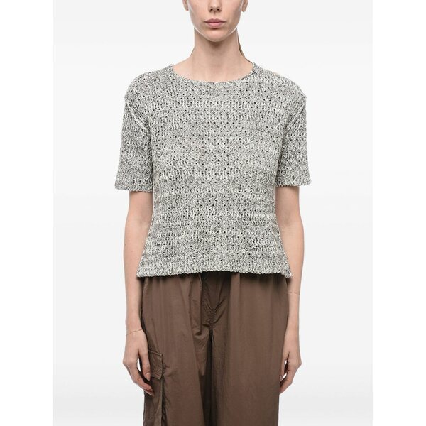 ジル・サンダー レディース ティーシャツ トップス Knitted short-sleeve t-shirt Grey