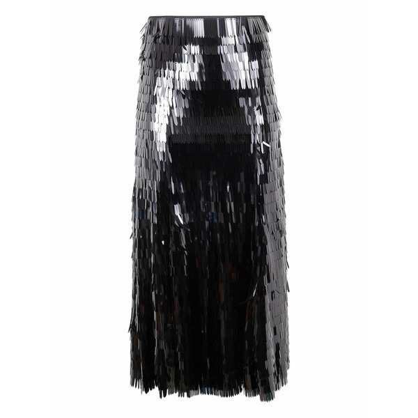 セルフ・ポートレイト レディース スコート ボトムス Fringed MIDI skirt Black