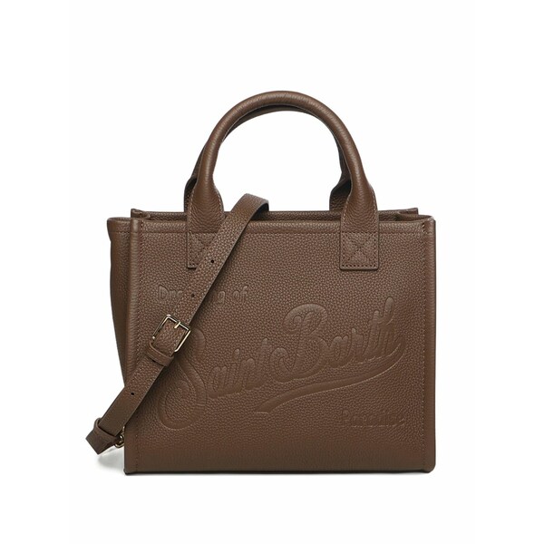 エムシーツーセイントバース レディース トートバッグ 御徒面子 Midi vanity embossed top-handle tote bag Brown