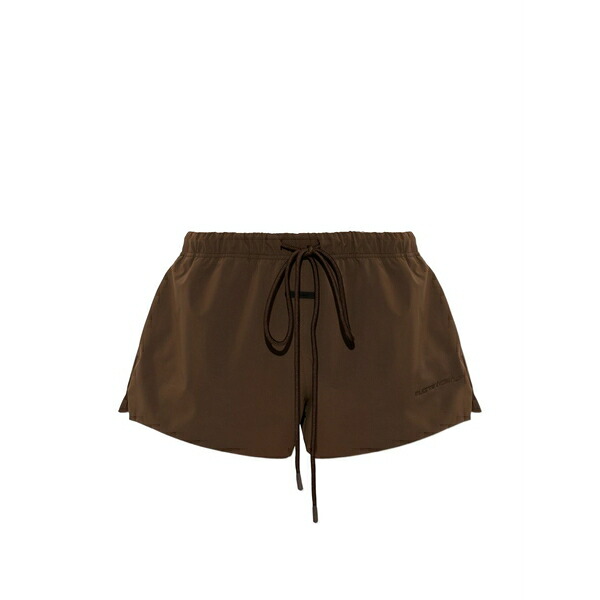 エフオージーエッセンシャルズ レディース 心地好いズボン下 ボトムス Essentials drawstring running shorts Brown