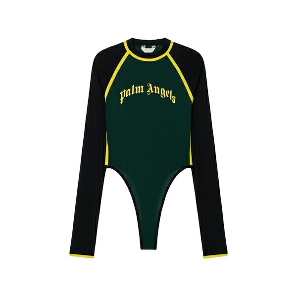 パーム・エンジェルス レディース ティーシャツ トップス Curved logo long sleeve bodysuit Black