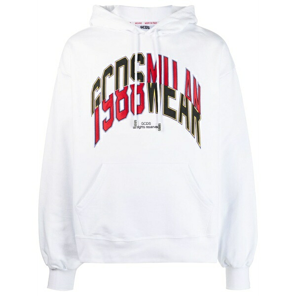ジーシーディーエス メンズ パーカー・スウェットシャツ アウター Logo-print cotton hoodie White｜asty 68,800円