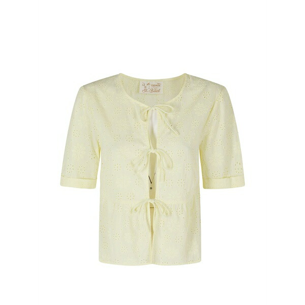 エムシーツーセイントバース レディース プルオーバー トップス Alyson broderie-anglaise peplum blouse Yellow