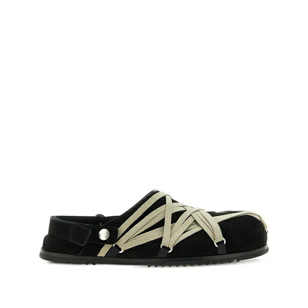 リックオウエンス メンズ サンダル シューズ Megalace calf-leather mules Black