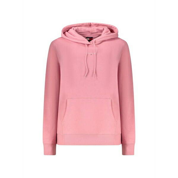 トミー ヒルフィガー レディース パーカー・スウェットシャツ アウター Logo-detail kangaroo-pocket hoodie Pink