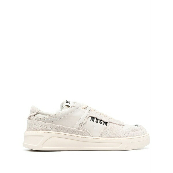 エムエスジイエム メンズ スニーカー シューズ Logo-print sneakers  Neutrals