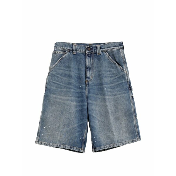 鉄道車両ハート型 メンズ 心地よいズボン下 ボトムス Og single knee paint-splatter carpenter shorts Blue