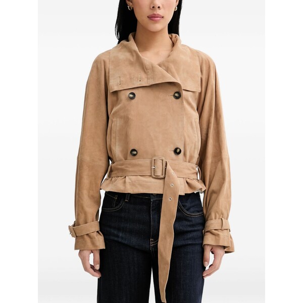 マルコポーロ レディース 上衣＆上衣 アウター Double-breasted belted jacket Neutrals