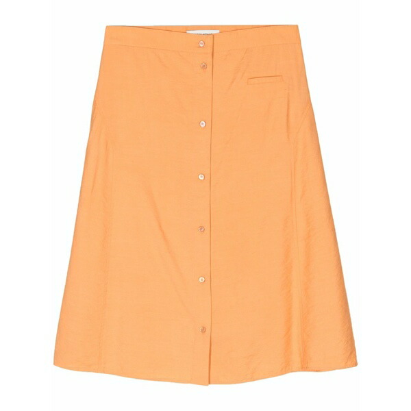 棲み家 狐狸 レディース スコート ボトムス High-waisted a-line MIDI skirt Orange