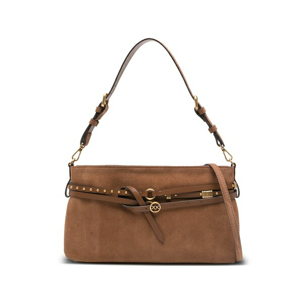 ピンコ レディース ショルダーバッグ バッグ Logo-detail buckle shoulder bag Brown｜asty