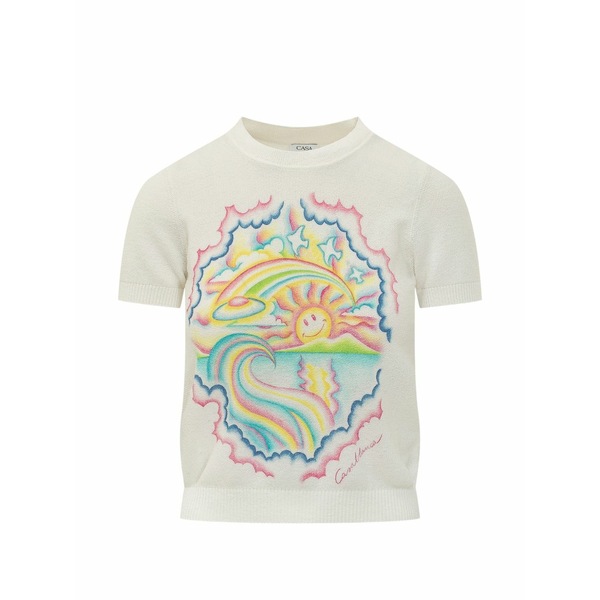カサブランカ レディース プルオーバー トップス Graphic short-sleeves t-shirt Neutrals