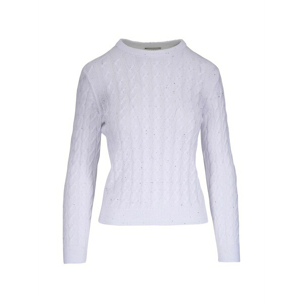 キン天使の都市カシミヤ レディース 編み物\u0026ティーシャツ アウター Cable-knit embellished sweater White
