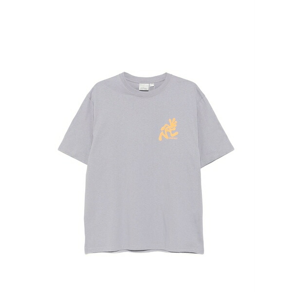 グラミチ メンズ ティーシャツ トップス Running man graphic-print t-shirt Grey