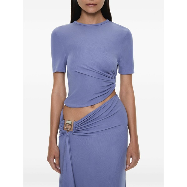 クリストファーエスバー レディース プルオーバー トップス Ruched t-shirt Purple