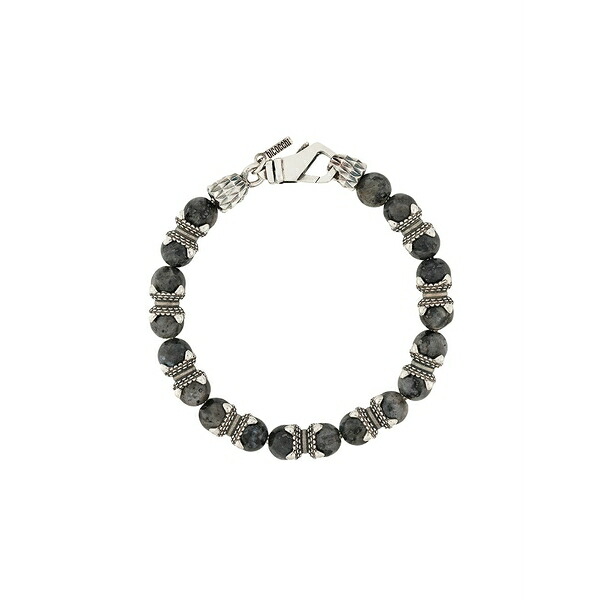 エマニュエレ ビコッキ メンズ ブレスレット・バングル・アンクレット 付属物 Beaded bracelet Grey