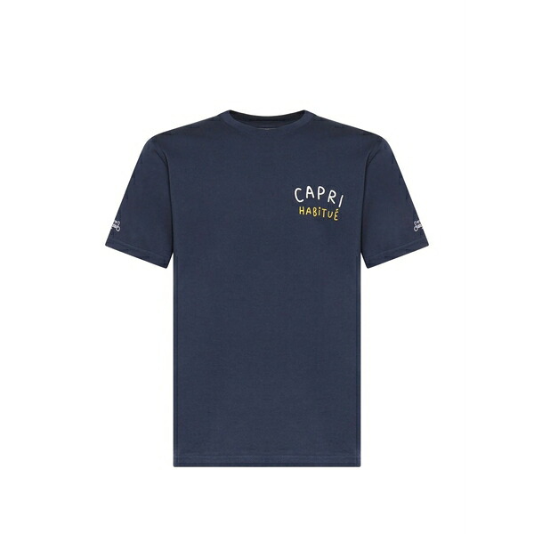 エムシーツーセイントバース メンズ スポーツシャツ トップス Capri embroidered t-shirt Blue