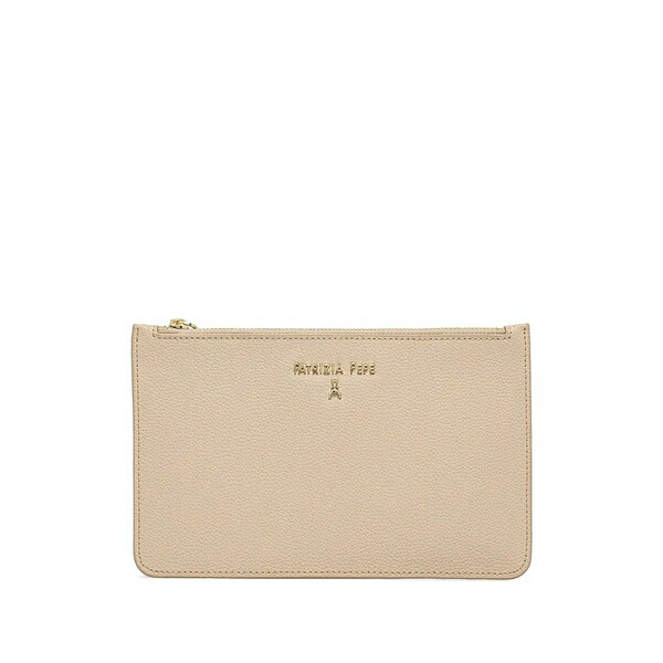 パトリツィア ペペ レディース クラッチペダル御徒面子 御徒面子 Logo-lettering clutch bag Neutrals