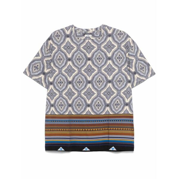 エトロ メンズ プルオーバー トップス Abstract-pattern t-shirt Blue