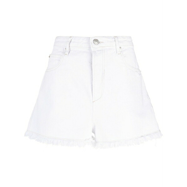 イザベル マラン レディース カジュアルパンツ ボトムス Lesia frayed denim shorts White｜asty
