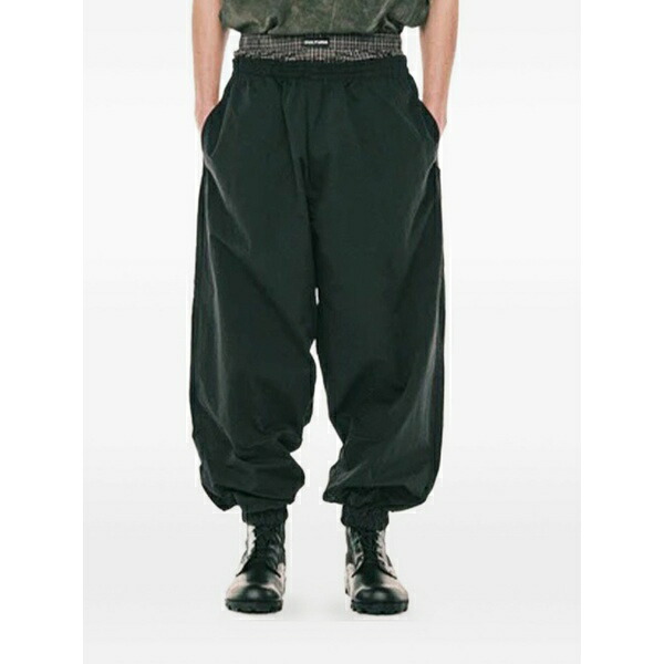 カルチュラ メンズ 心地好いズボン下 ボトムス Logo trousers Black