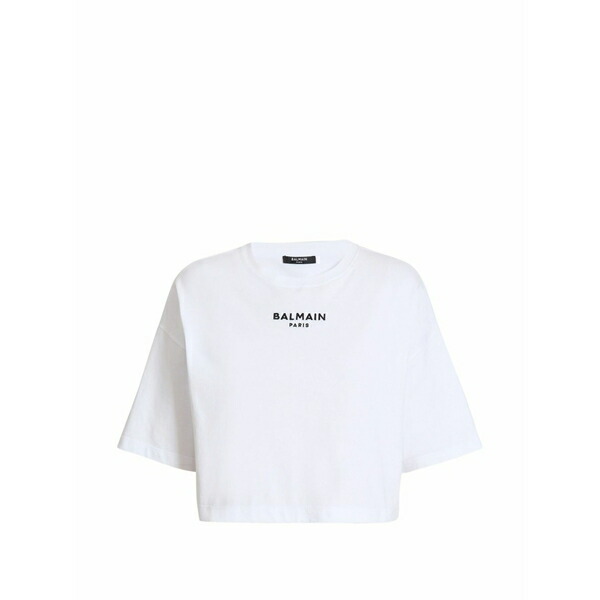 バルマン レディース ティーシャツ トップス Balmain paris embroidered t-shirt White